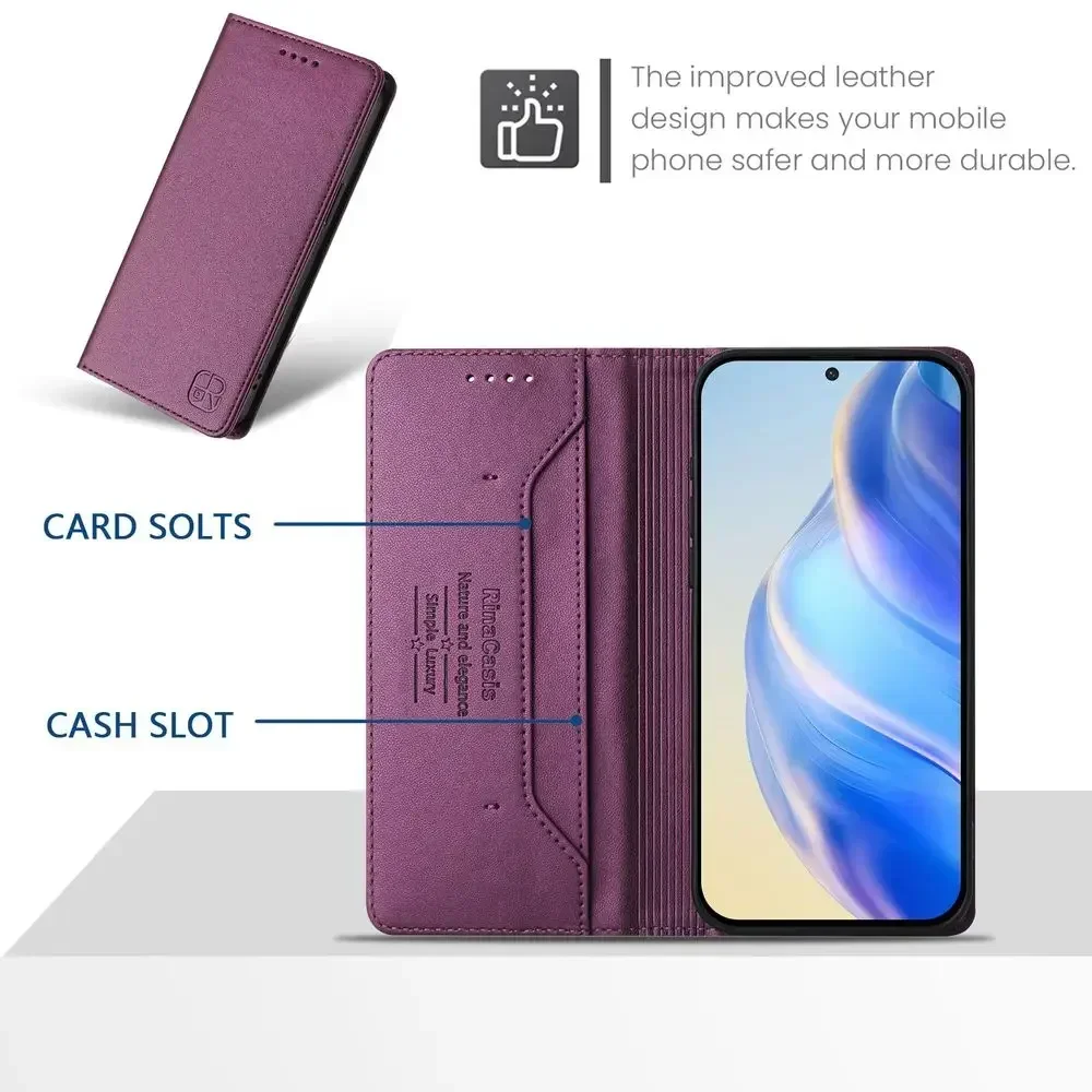 Cartera con ranura para tarjetas Kickstand Funda de cuero con tapa magnética para OPPO A5 Pro 5G A16 A97 A96 A73 A36 A3X A79 A58 A38 A18 A98 A17A15