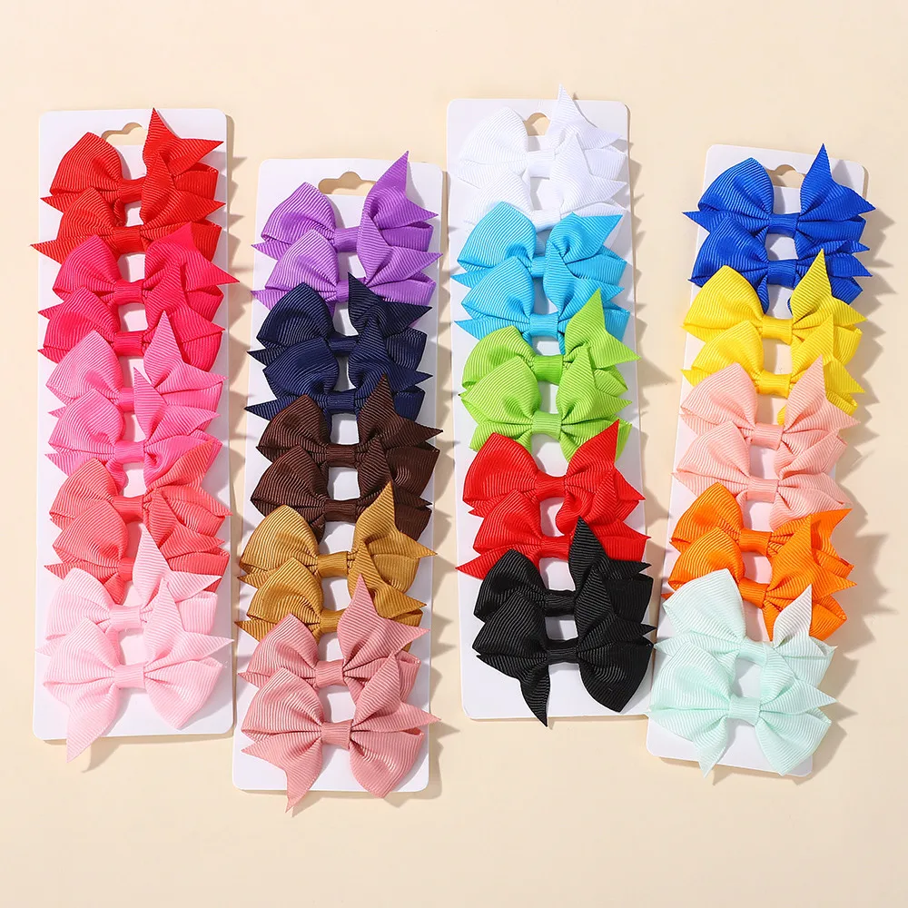 

4pcs/set Randonly Style Baby Grosgrain Ribbon Bowknot Hair Clips for Girls Colorful Bows Hairpin Kids Hair Accessories