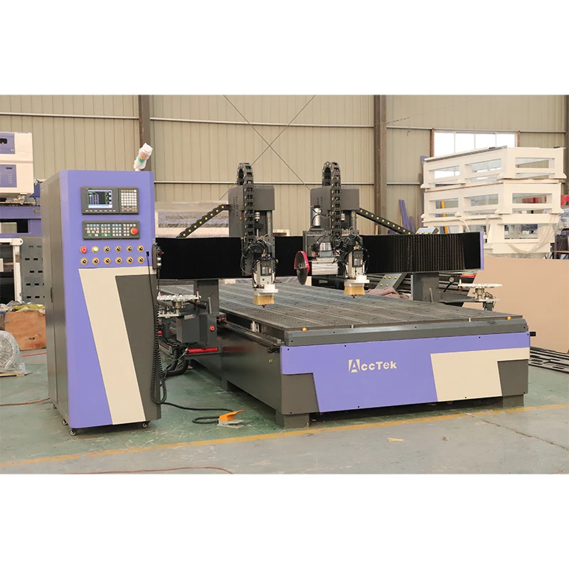 Ferramentas de trabalho de madeira cnc roteador de ferramenta automática máquina para madeira acrílico pvc corte com duplo 9.0kw hqd eixo