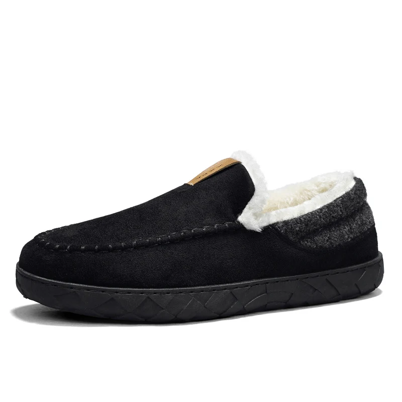 

Winter Slippers for men TPR Sole Comfortable Felt Warm Non Slip Soft Memory Foam Cushion House Shoes 39-45