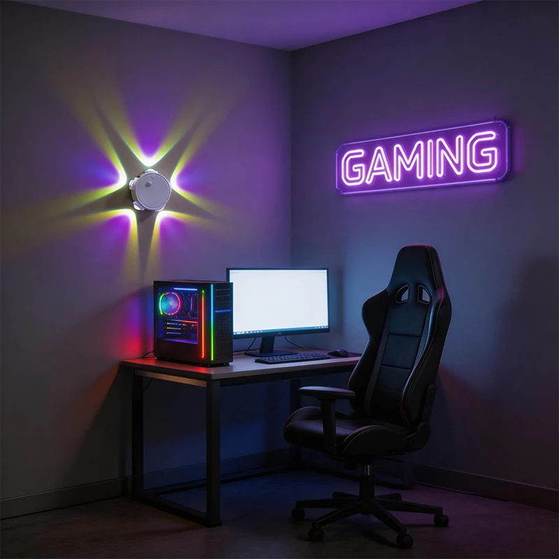 Magnetic Motion Sensor RGB Wall Lamp Rechargeable Smart Gradient Night Light for Bedroom Closet Garden Home Decor Lighting