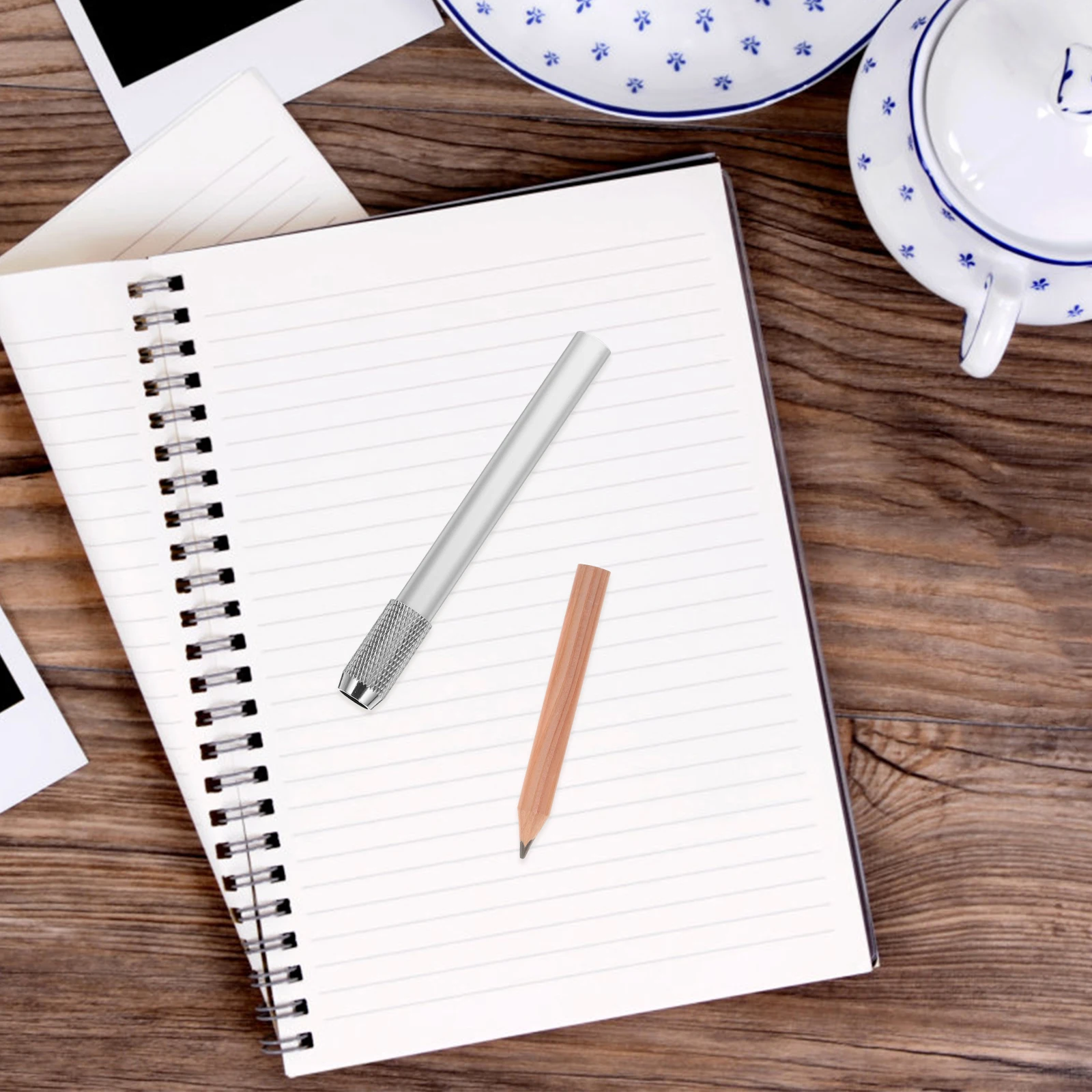 5 قطعة حامل موسع قلم رصاص معدني أداة إطالة فنية لأقلام الرصاص القصيرة ورسم الكتابة ملحقات القرطاسية المحمولة #1