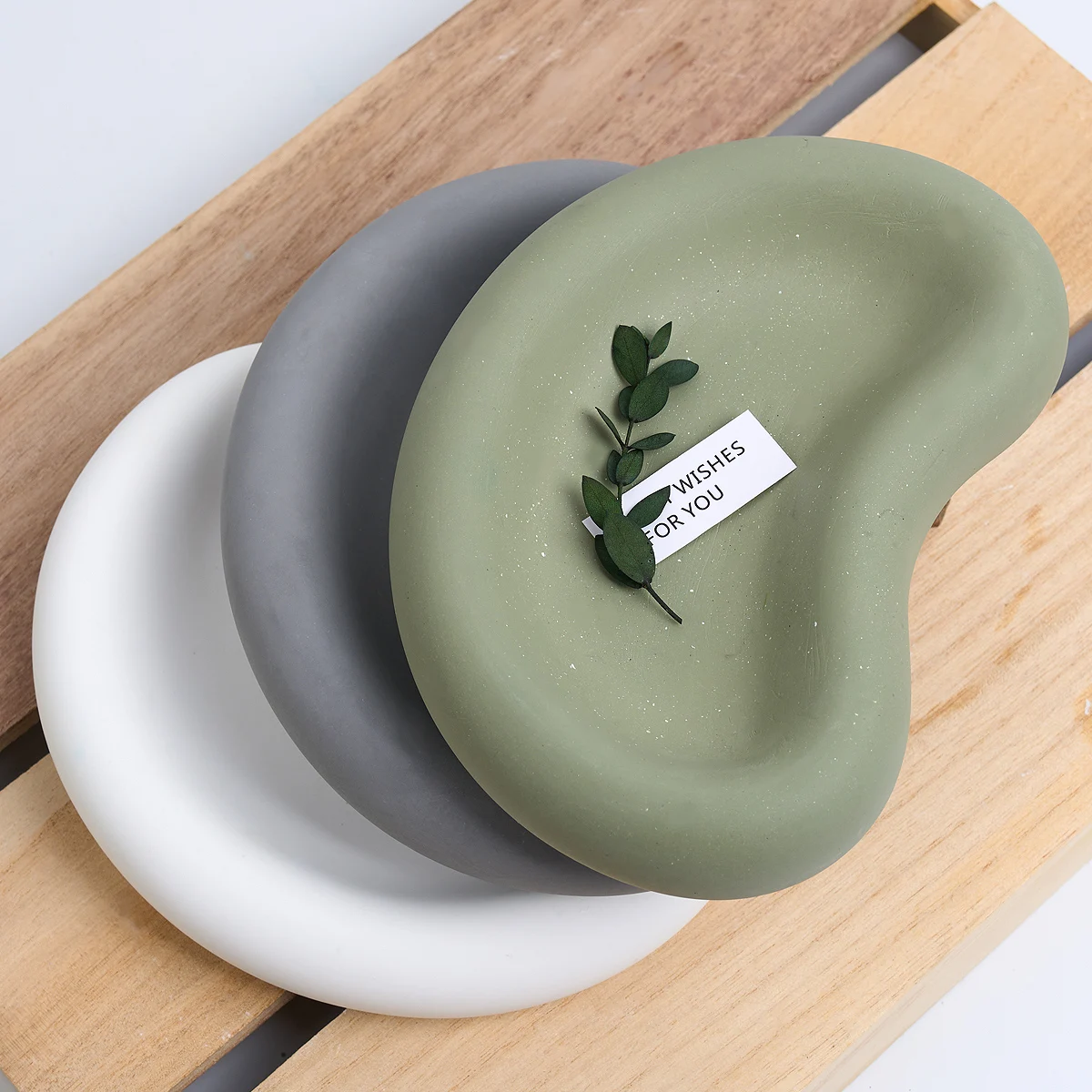 Creative Pea Shape Storage Tray Silicone Mold DIY Handmade Plaster Concrete Resin Jewelry Display Dish Craft Molds Home Decor