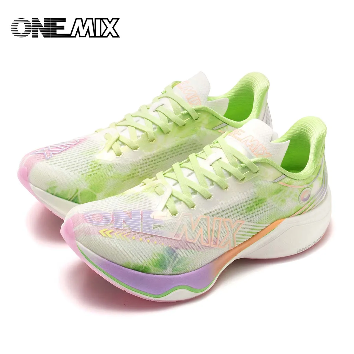 ONEMIX Nylon Carbon Plate Racing Running Training Shoes Men Full-length Shock Absorption Sports Carbon Plate Walking Sneakers