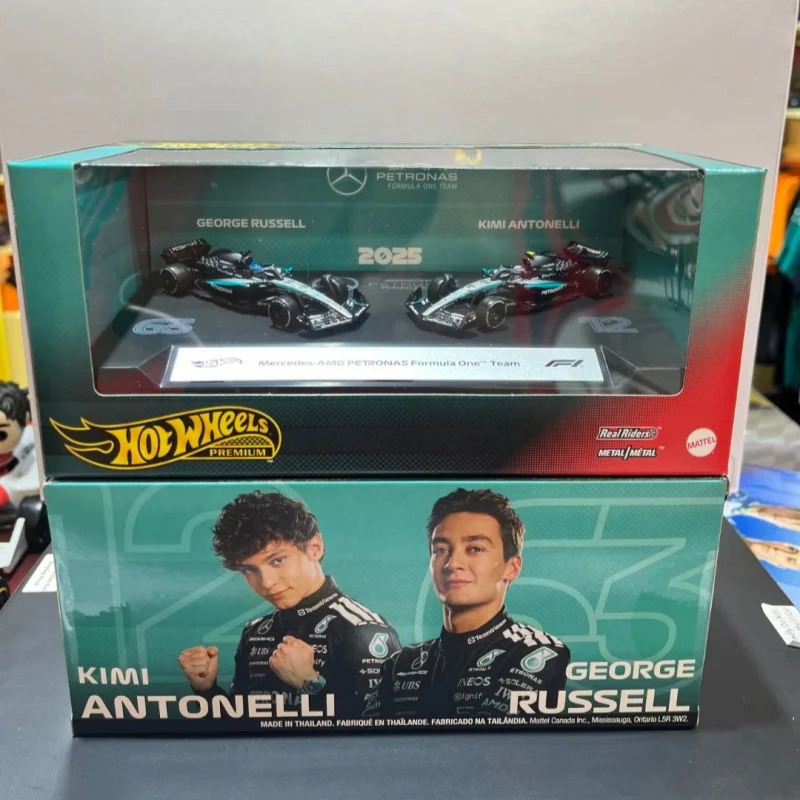 hot-wheels-premium-gold-label-2025-modelo-de-auto-de-carreras-f1-mclaren-mercedes-red-bull-haas-paquete-doble-en-caja-de-regalo-aleacion-fundida-a-presion