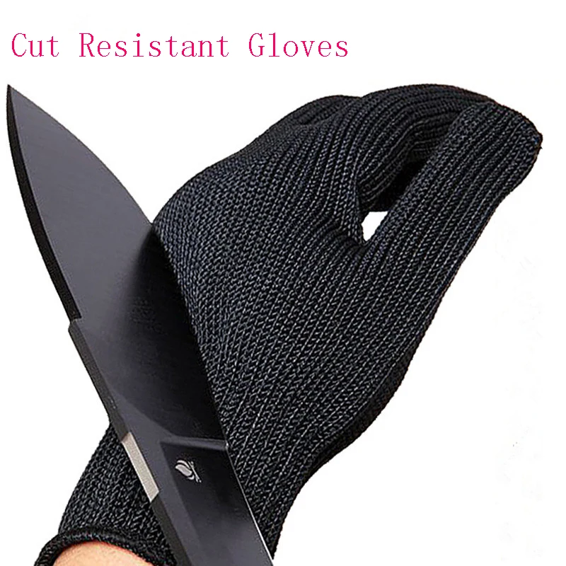 Home Gloves Labor Protection Gloves Wrapped Steel Wire Gloves Police Self-Defense Anti-Cut Black Gloves Household Cleaning Tools