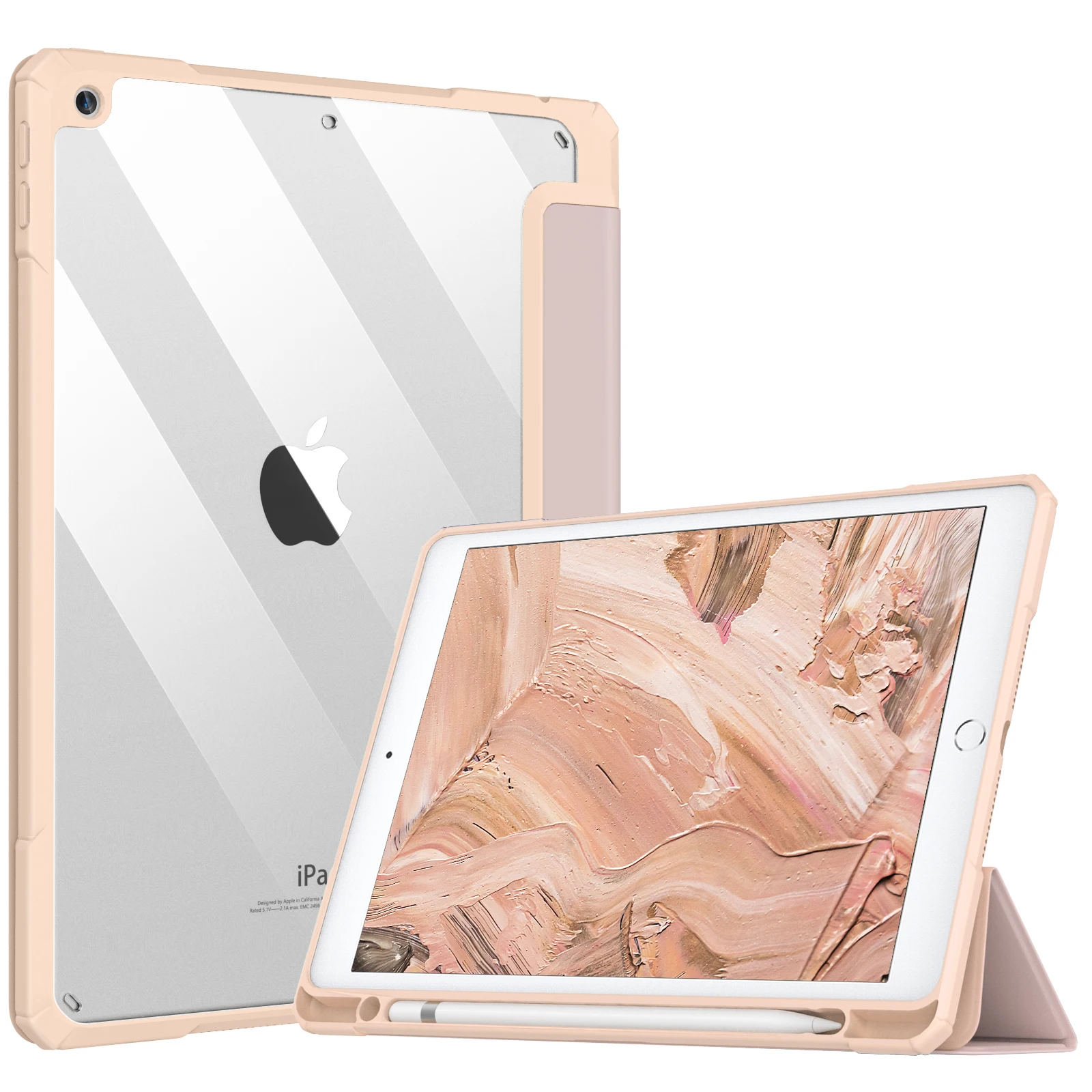 

Slim Protective Case for iPad 9th 8th 7th Generation 2021 2020 2019 Clear Back Shell for iPad 10.2" Case Funda