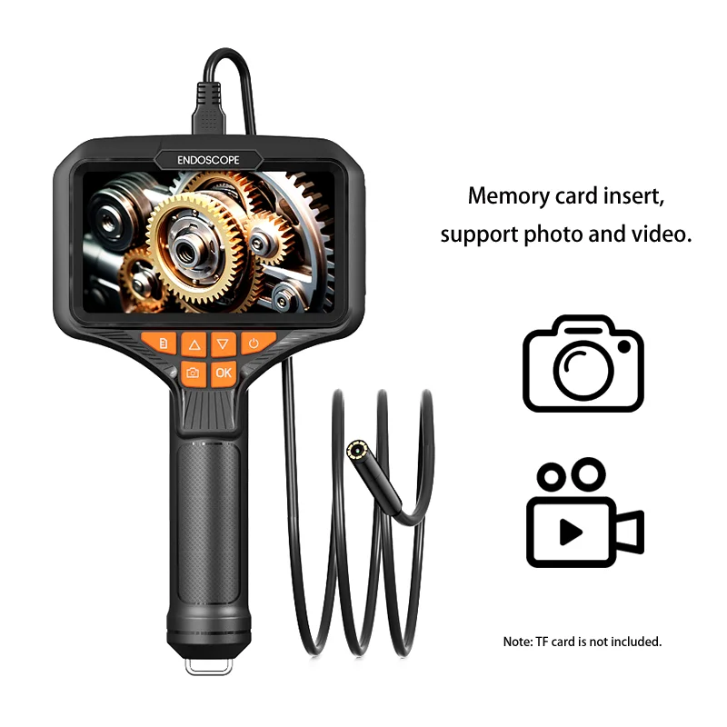 Handheld Inspection Camera 5inch IPS Screen Endoscope HD1080P Camera Single Dual Triple Lens Photo/Video USB Probe Borescope LED