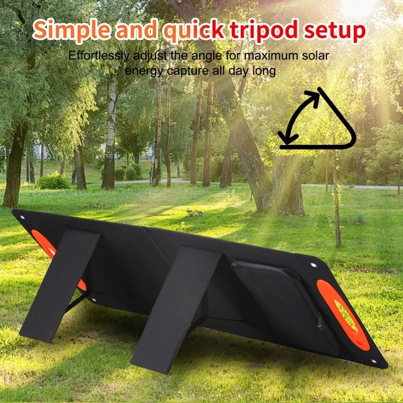 

Heimerdinger 100W Monocrystalline Solar Panel, Foldable Design, USB/Type-C, Waterproof, for Camping, Travel, Outdoor​