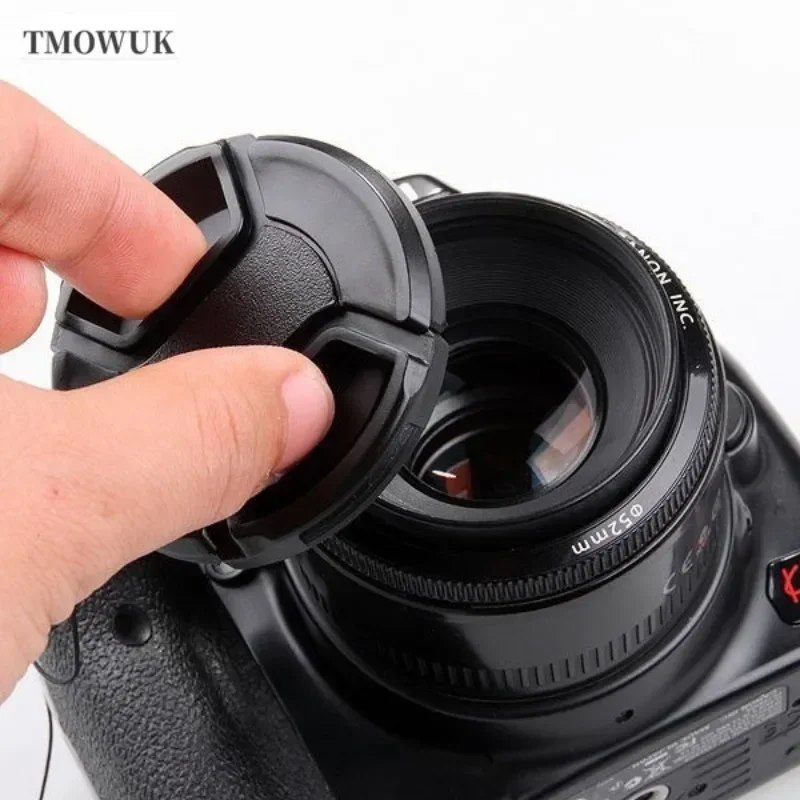 For Canon EOS R10 R30 30D 850D 200D M5 Rebel T7i 650D Camera Lens Cap Protective Cover Center Pinch Snap-on 49mm 52 55 58 62 67 - view 5