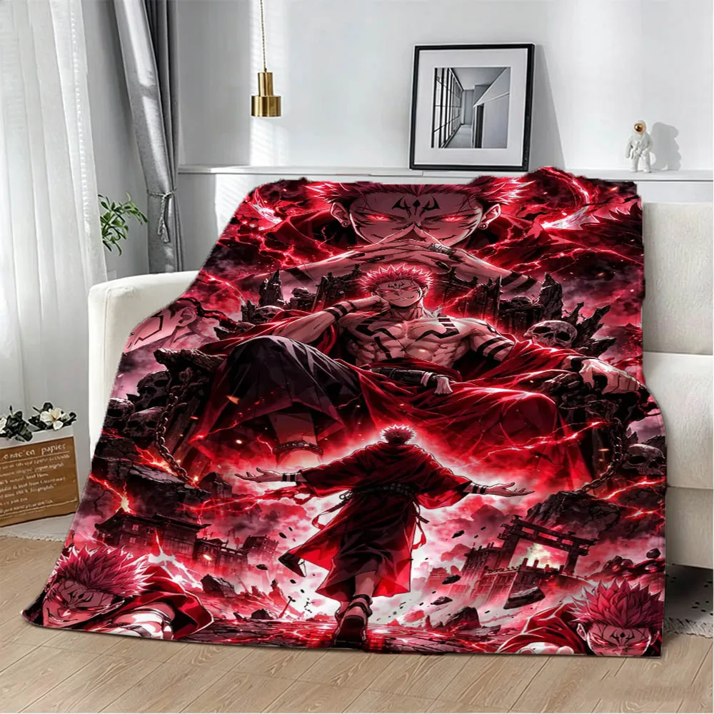 Cartoon Jujutsu Kaisen Anime 3D Flannel Blanket Soft Throw Blanket Art For Home Decor Bedroom Bed Sofa Cover Picnic Fans Gifts
