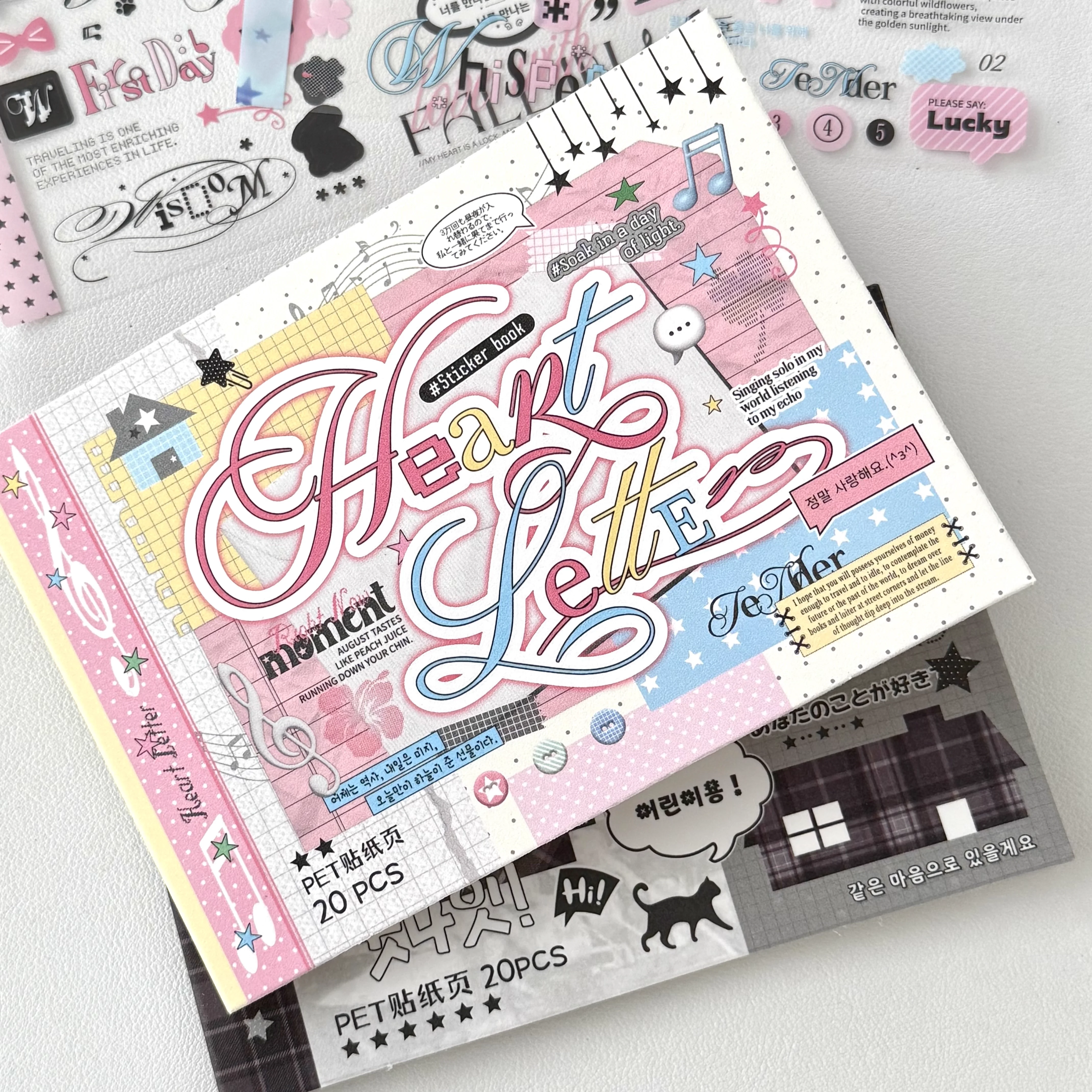 

2 книги M5 складные текстовые наклейки 40 шт. милые корейские стильные текстовые наклейки ручной работы Diy украшения материал для коллажа