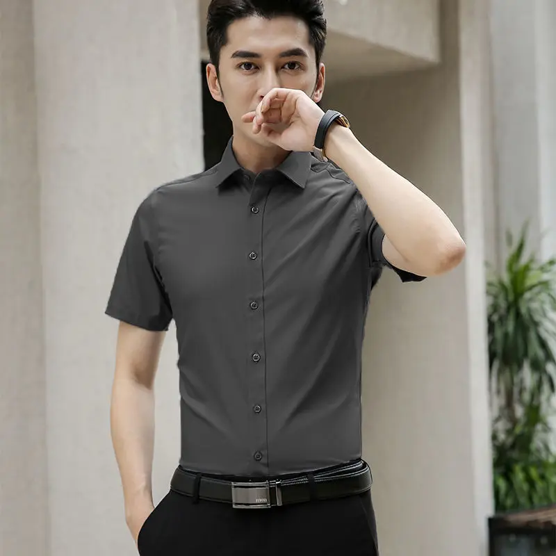 

Man Tops Short Sleeve Shirts and Blouses for Men Plain Clothing Black Aesthetic Vintage Designer Asia Normal New In Korean Style