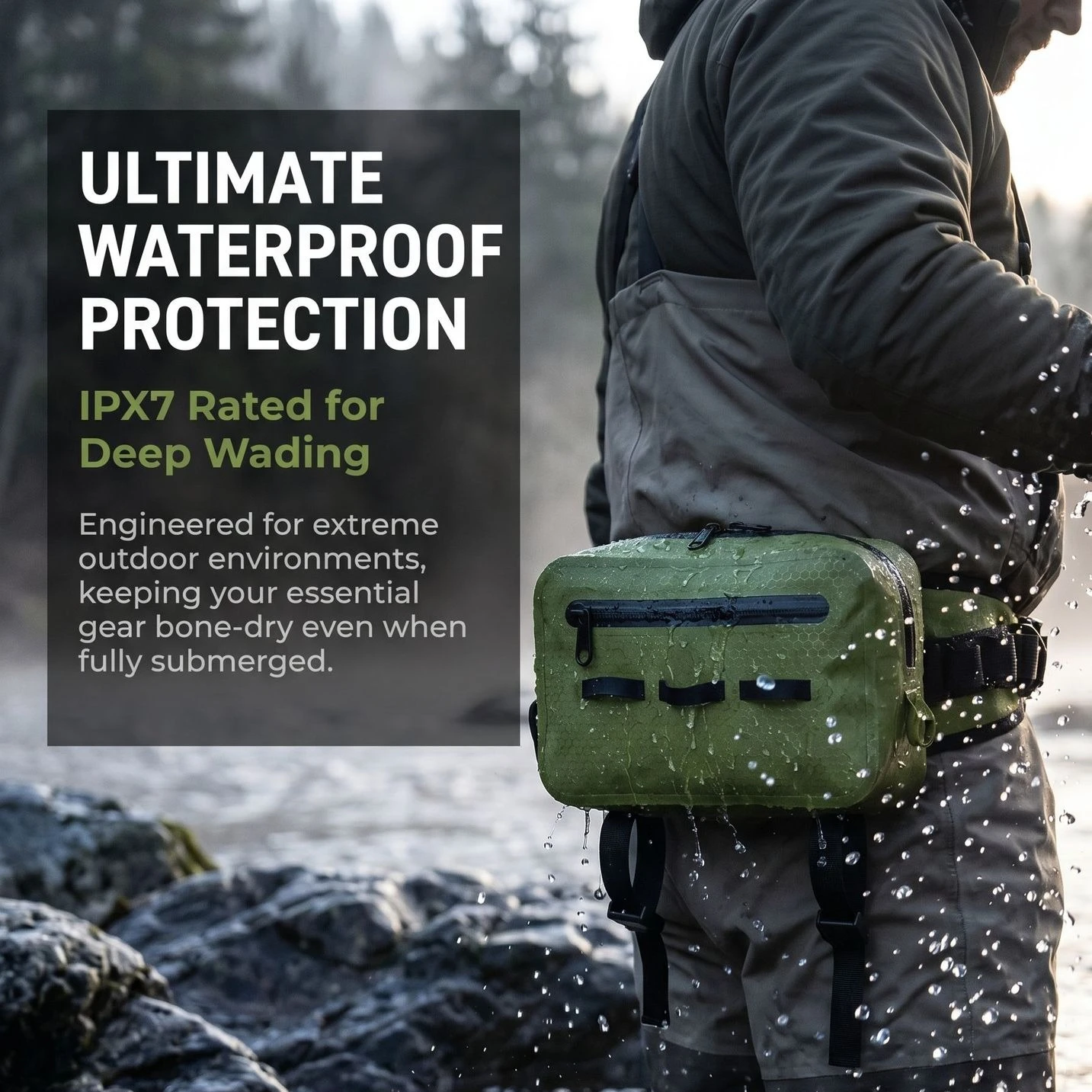 Waist Bag Lure Bag Multifunctional Pouch Airtight Waterproof  Fishing in A Stream Fishing Gear Bag Exercise Outdoor Camping