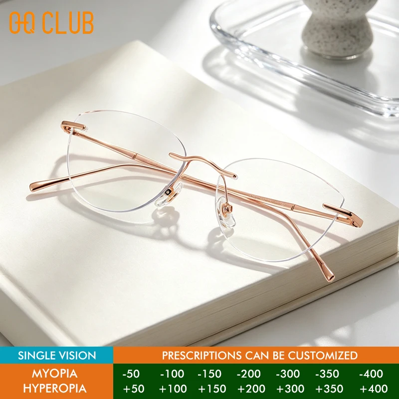 O-Q O-Q CLUB Rimless Presbyopic Glasses Woman Optical Titanium Women's Eyeglasses for Reading Glass for Man Eye-glasses -1 Eyewear - Aliexpress Deal