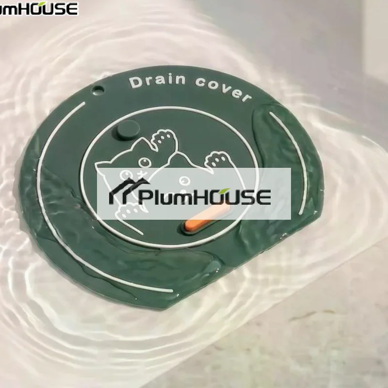 2-In-1 Bathroom Drain Cover Hair Debris Collector Anti Odor Drain Cover Shower Drain Hair Trap PVC Bathroom Floor Drain Cover