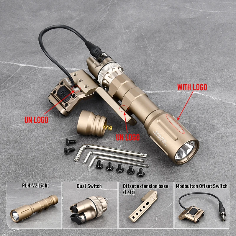 WADSN PLH V2 Taktische Modlit-Taschenlampe, hohe Leistung, 1300 Lumen, PLH-V2 Scout Light Modbuttn Switch Light Mount Base Airsoft WeaponGear 3