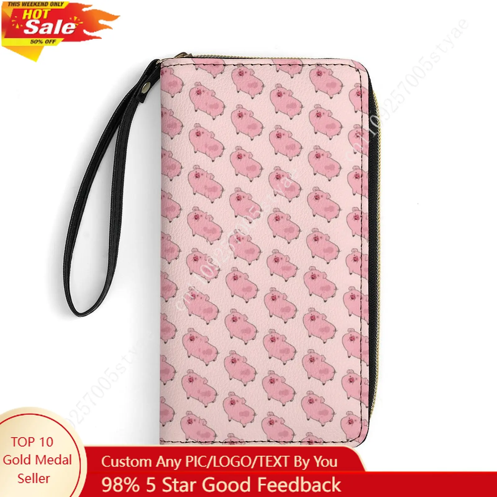 

Waddles Leather Wallet Disney Licensed Custom Personalized Design Your Pattern Portable Purse Double Sided Print Cosplay