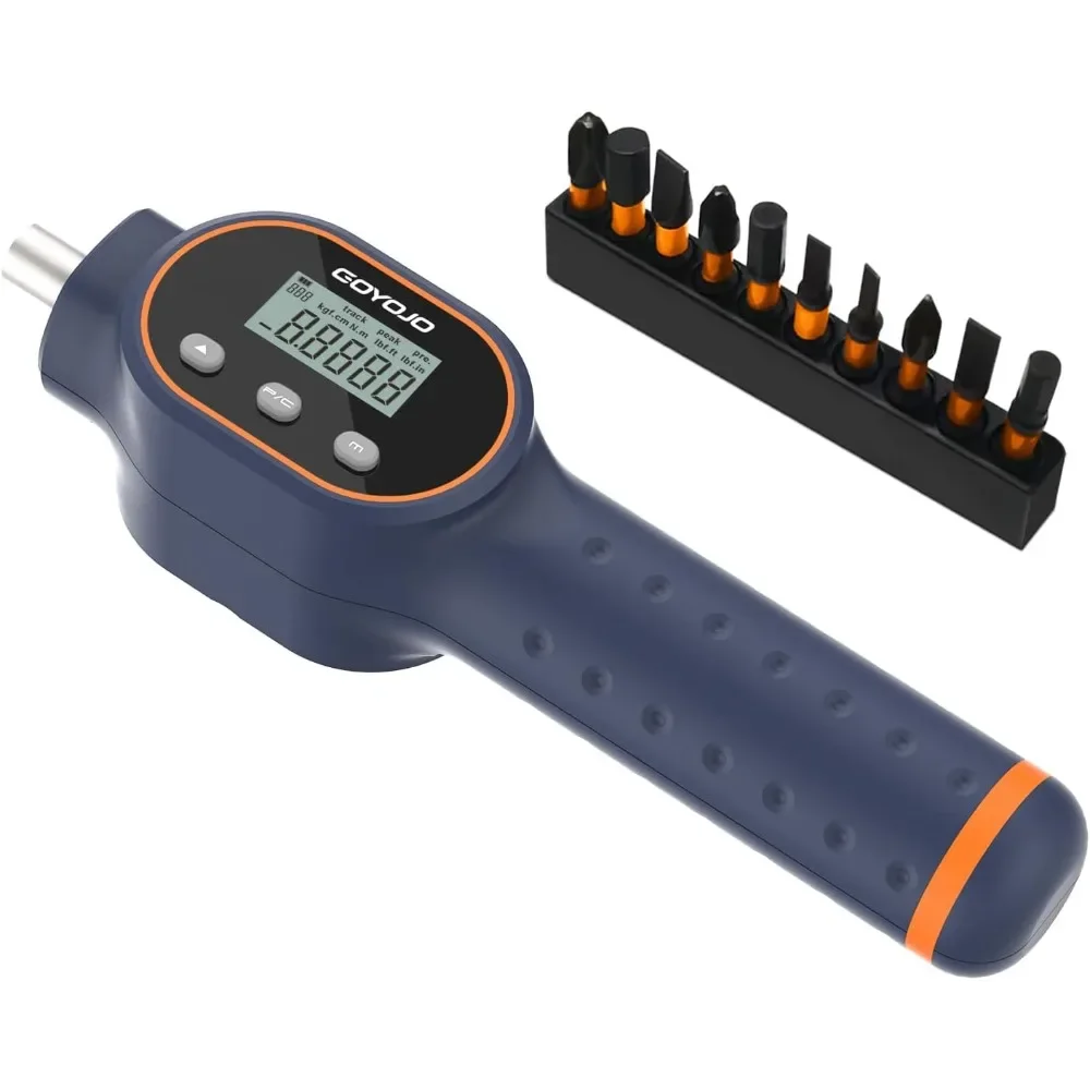 High Precision Torque Screwdriver Set 0.8-8 Nm 1/4' Hand Tools with 10 Bits Adjustable Torque Non Slip Handle