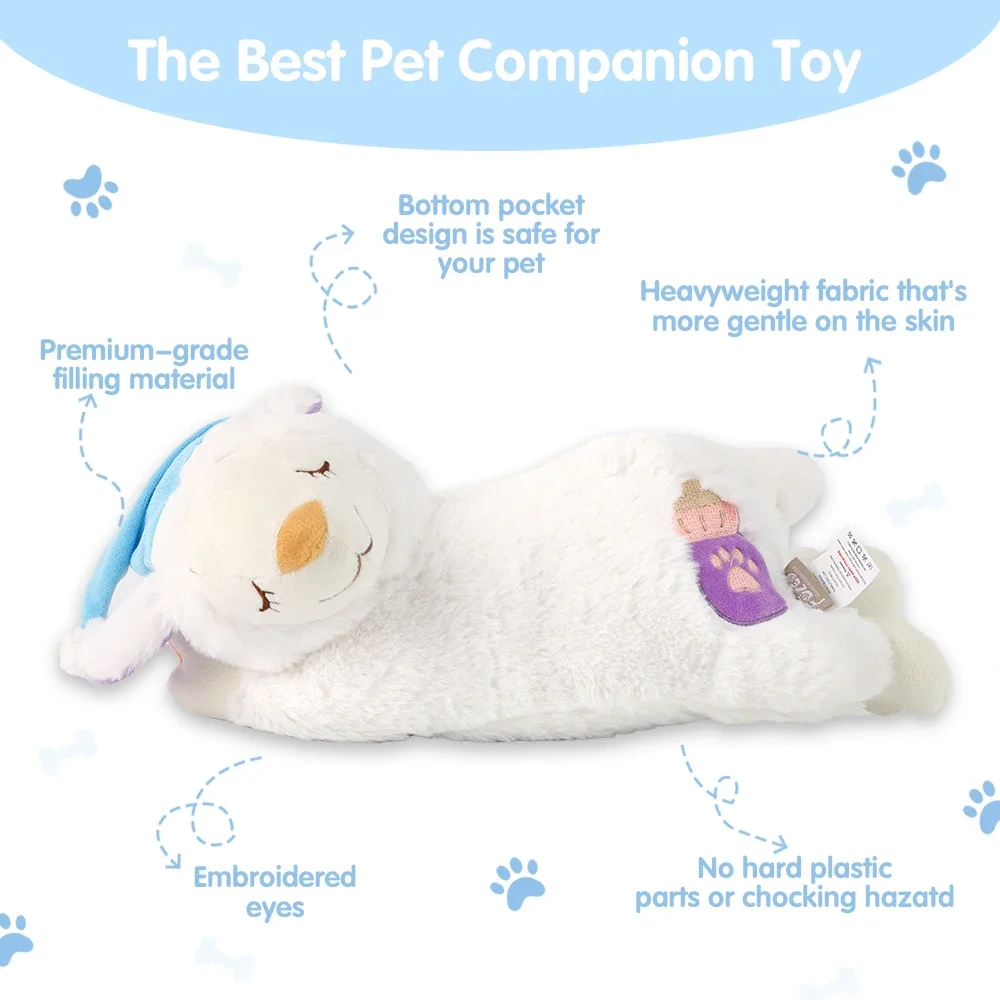 PETFULED puppy essentials heartbeat soothing toys, lamb dog toys, pet chew toys, heartbeat puppy for dog, anxiety relief for dog