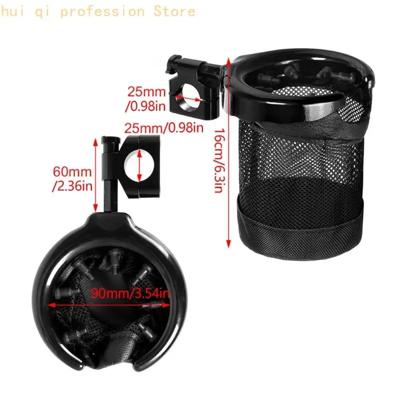 Motorrad-Flaschenhaltertasche mit 22-mm-Lenkerklemme, Mesh-Bechertasche für Pendler, tägliche Reisen und Roadtrip-Meilen H8WE – Detail 6