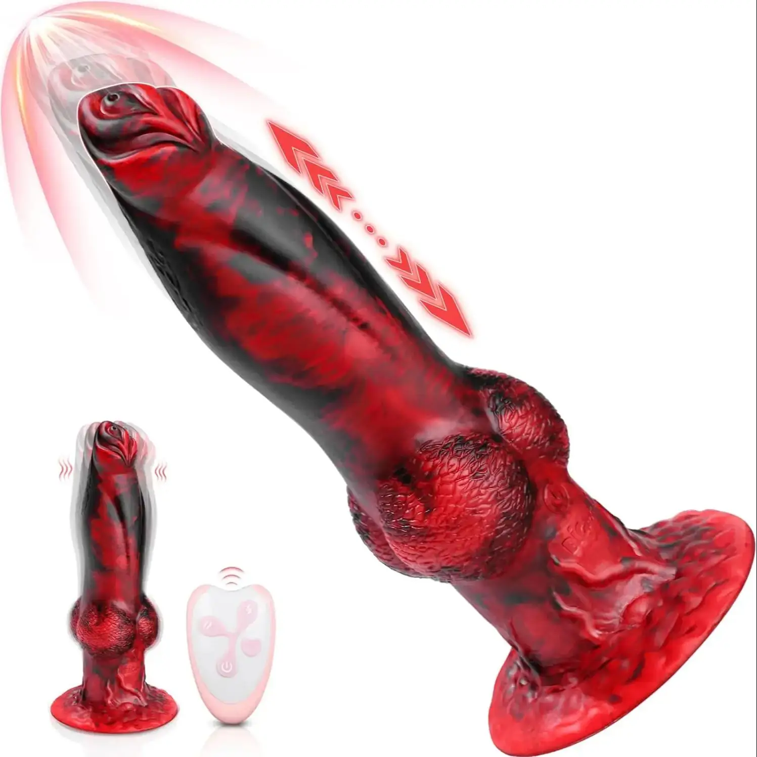 HESEKS 10.2 inch Thrusting Dildo Vibrator Realistic Huge Vibrating Penis Anal Stimulatior Monster Big Dildos with Remote Control