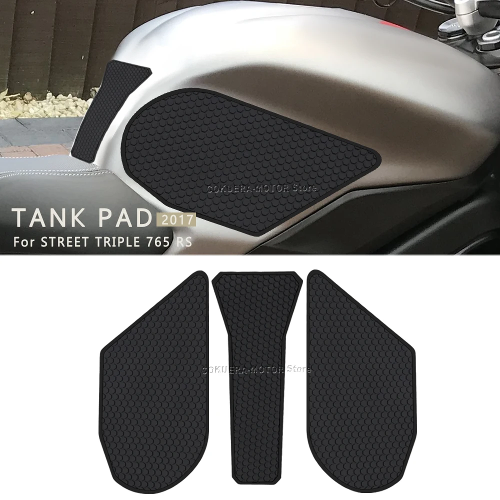 

For Triumph Street Triple 765 RS Motorcycle accessories Non-Slip Side Fuel Tank Stickers Tank Pad Rubber Sticker