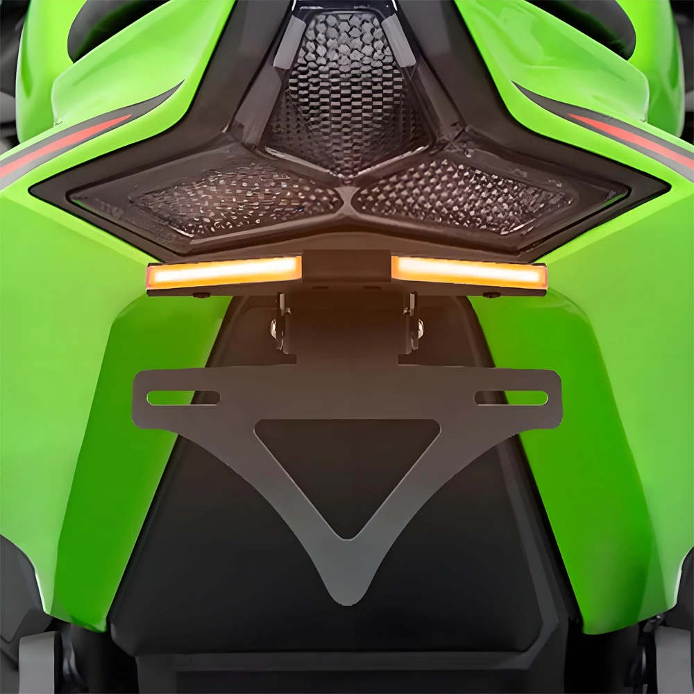 لكاواساكي ZX-4R ZX4RR ZX 4 R RR 2024 2025 لوحة ترخيص حامل دراجة نارية الذيل مرتب الحاجز مزيل مصباح ليد