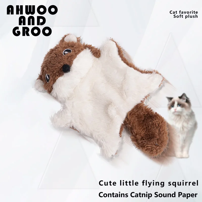 Funny Little Flying Squirrel Cat Toys Interaction Chew Molars Catnip Dog Toy Bite Resistance Puppy Kitty Toy Squeak Pet Supplies