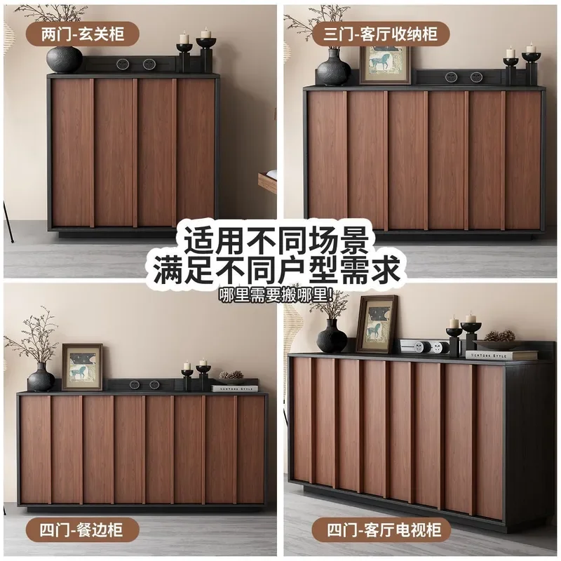 Chinese Solid Wood Dining Side Cabinet Wall Mounted Tea Storage Unit Minimalist Low Retro Bucket Style Free Shipping