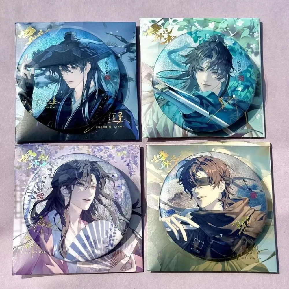 Grave Robber's Notes Anime Peripheral Brooch Wu Xie Zhang Qiling Xie Yuchen Double Flash Bar Badge Decorative Pins Collectibles