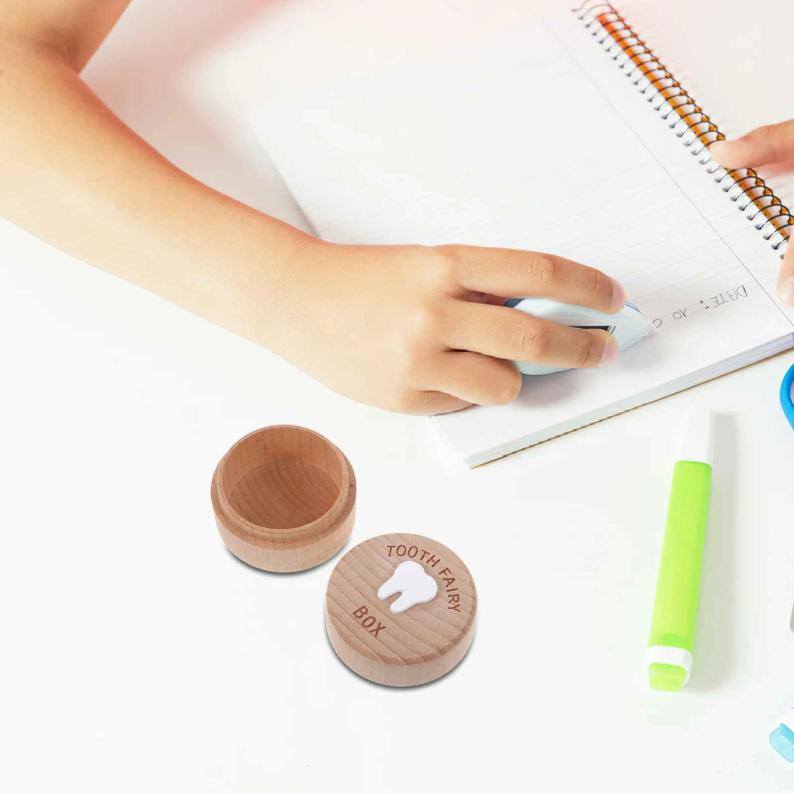 2 قطعة أسنان الطفل الجنية صندوق تذكار حامل الأسنان الخشبية 2x2x1.4 الحليب الأسنان التخزين المنظم فقدت الأسنان الحاويات #1