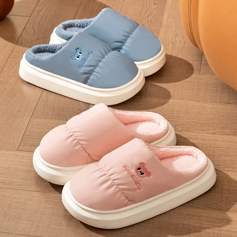 Unisex Winter Slippers - Sherpa-Lined Indoor/Outdoor House Shoes, Water-Resistant Anti-Slip Cozy Booties for Men and Women