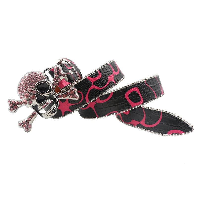Good Looking Skull Rhinestone Women Belt Fashion Full Diamonds Versatile Waistband Clothing Accessories Luxury Senior Y2k Belt