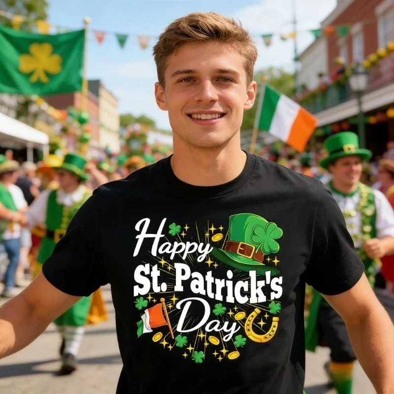 Happy St Patricks Day Shirt Shamrock Irish Men Women T-Shirt Irish Festival Costumes Graphic Printed Tshirt Fashion Cotton Tops