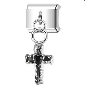 Valentine's Day Cross Heart Pendant Hook Style Italian Modular Bracelet DIY Elastic Splicing Titanium Steel Watchband