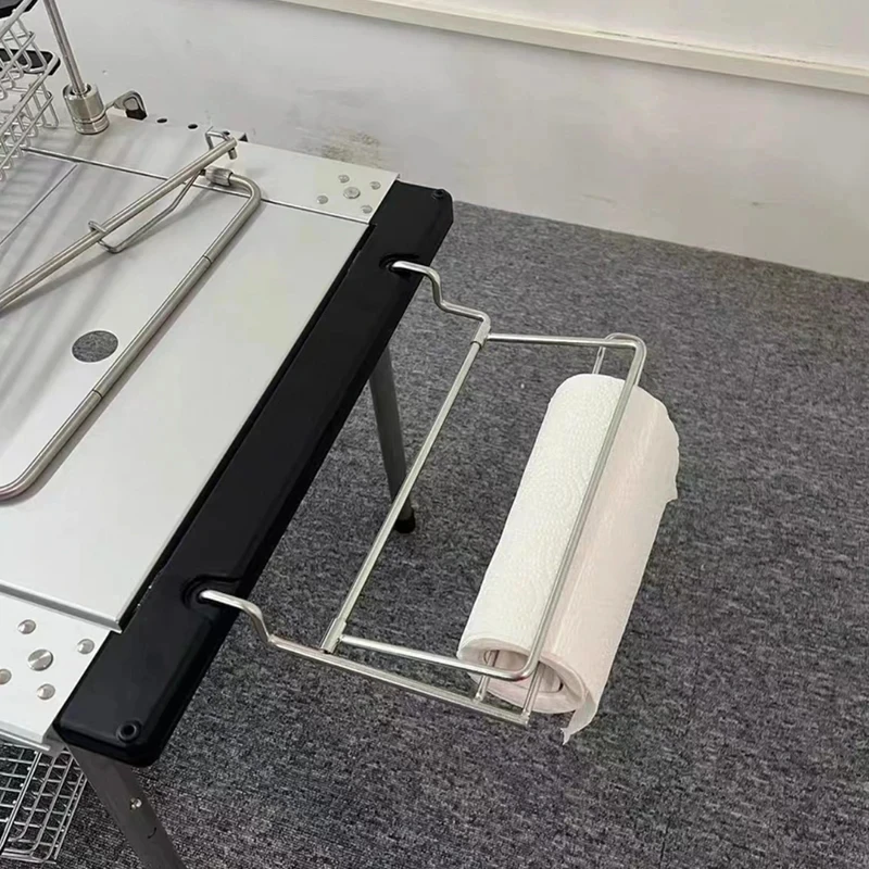 Camping IGT Stainless Steel Hanging Rack, Side Storage Shelf, Garbage Bag, Paper Hook Buckles, Table Accessories, 1 0.5