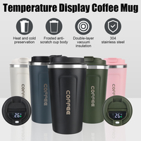 For Tea Water Coffee Car Thermos Mug Temperature Display Leak_Proof Travel Thermo Cup 510ML Thermo Cafe Coffee Mug Thermal Mug