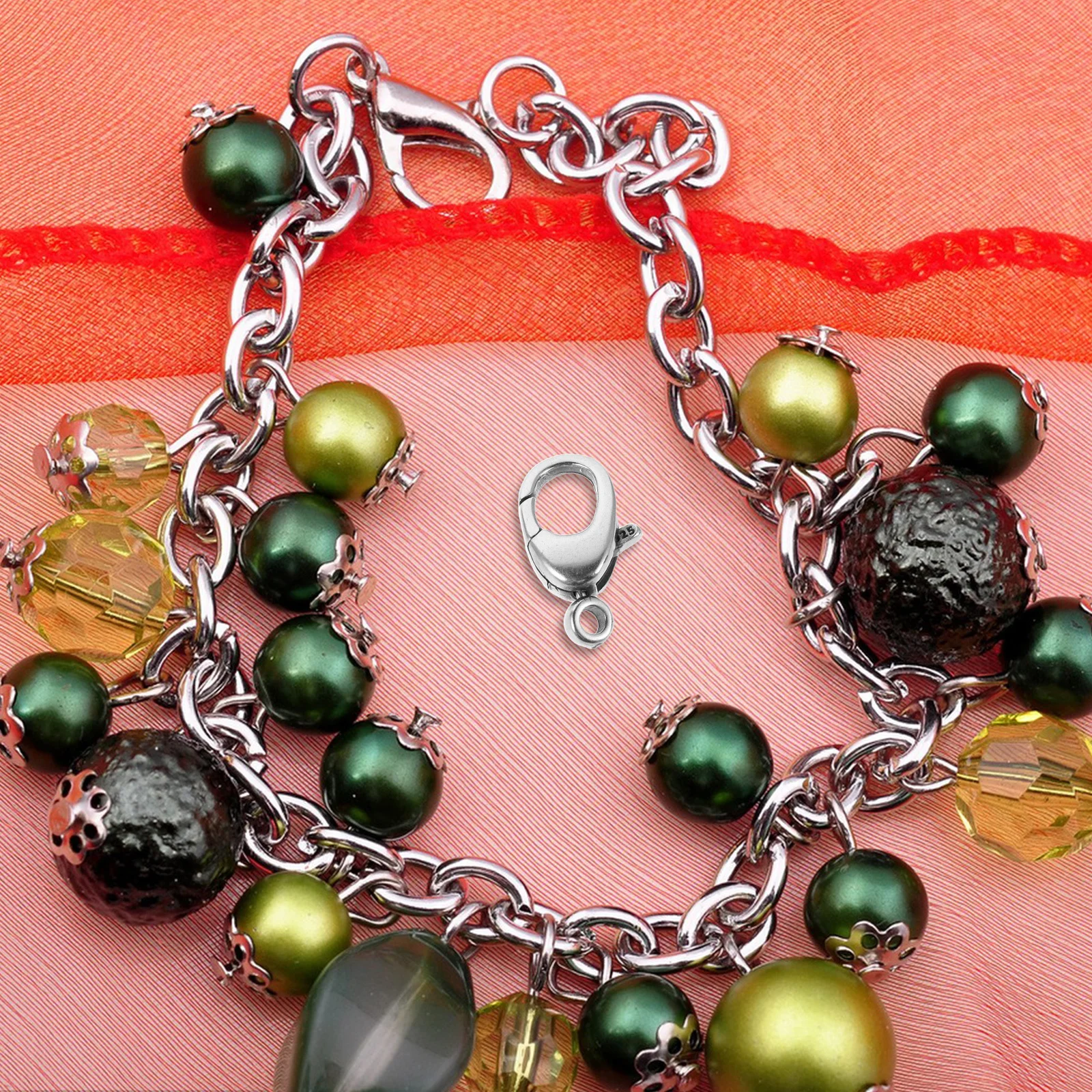 Silver Lobster Clasp DIY Jewelry Making Necklace Bracelet Earring Supplies Secure Spring Mechanism Multipurpose Durable Easy
