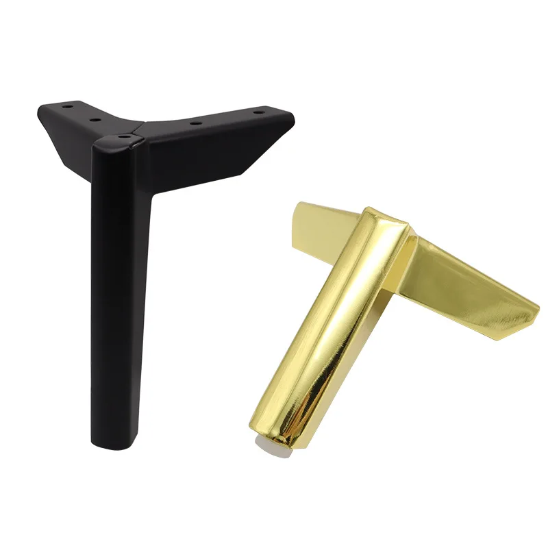 Oulylan-Metal pé cabeceira mesa perna inclinada, três pinos de ângulo direito móveis pernas, suporte de mesa de café, gabinete, 4pcs