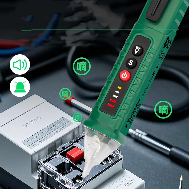 Penna per test elettrico per elettricista Penna a induzione multifunzionale a doppio scopo Misura la penna elettrica 220v per misurare le perdite del punto di interruzione