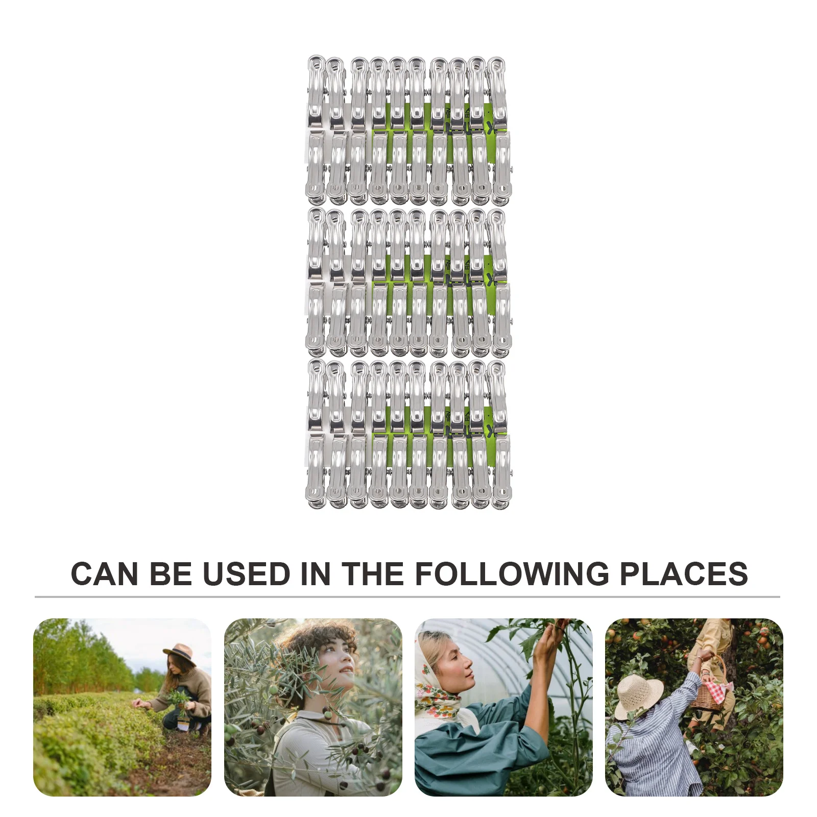 

60Pcs Windproof Clothes Clips Strong Hold Metal Garment Fixing Clamps for Bed Sheet Quilt Pants Drying on Balcony Courtyard