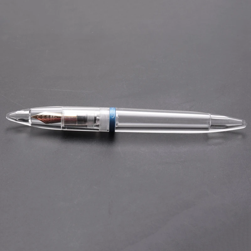 Горячая TTKK 4 шт. перьевая ручка с наконечником 0,5 мм и прозрачными ручками большой емкости офисные школьные принадлежности синий