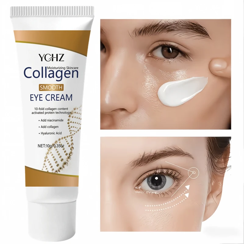 Collagen Eye Cream, Rich in Collagen and Hyaluronic Acid, Deeply Moisturizes the Skin Around the Eyes, Hydrates and Firms the Skin, Making It Smooth, Bright, and Elastic. The Texture Is Light, Gentle, and Does Not Irritate the Skin.