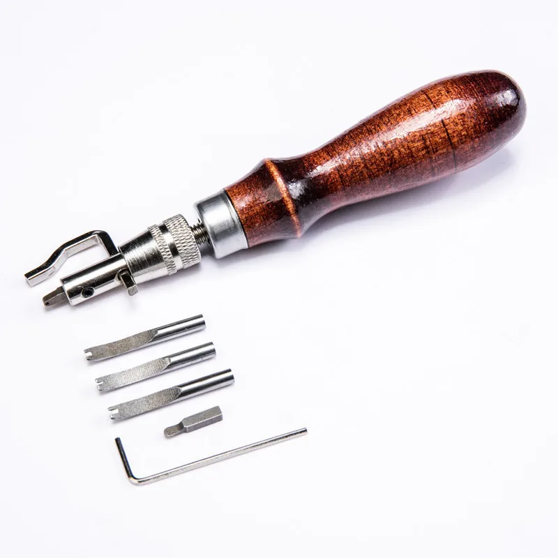 7 In 1 Professional Leathercraft Adjustable Stitching and Groover Crease Leather Tool DIY Handmade Practical Sewing Tools