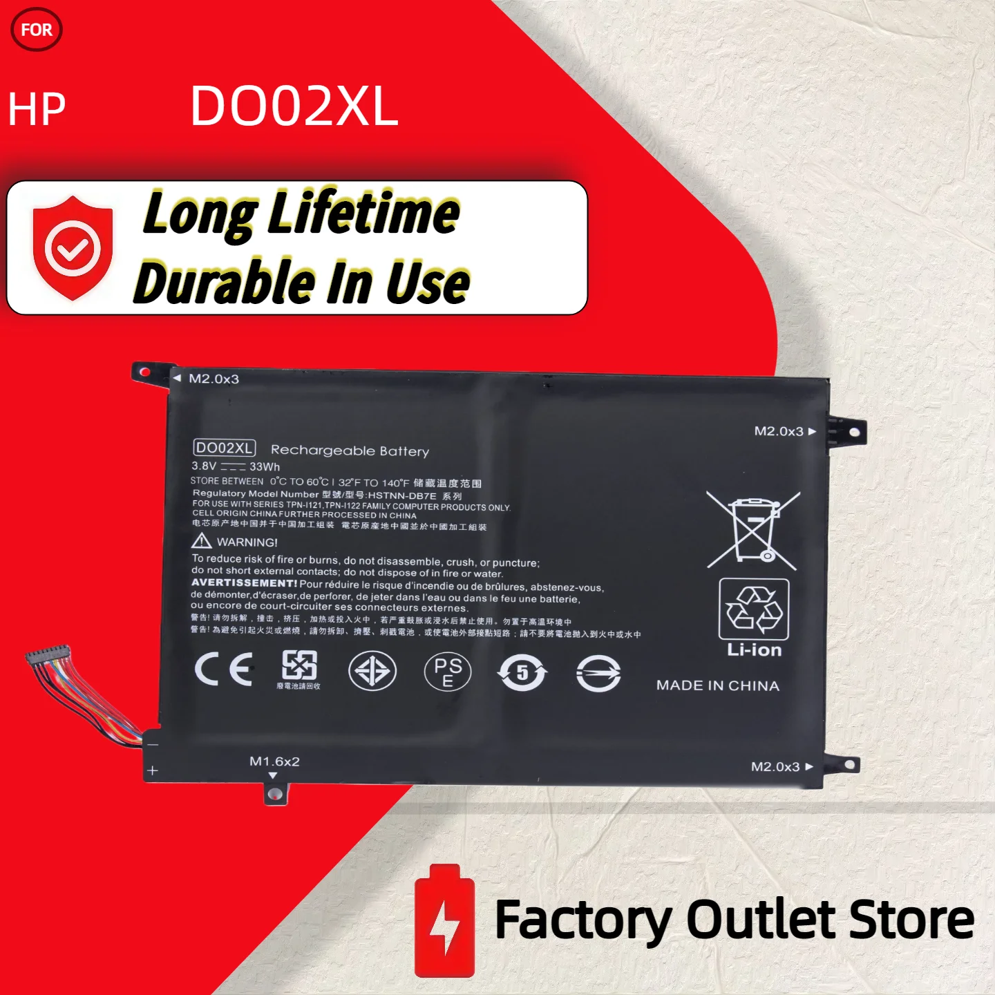 

Wholesale And Retail❗❗❗ DO02XL For HP Battery Pavilion X2 10-N002NA 10-N100NIA 10-N120TU 10-N202NA 10-N130TU 10-N006NF