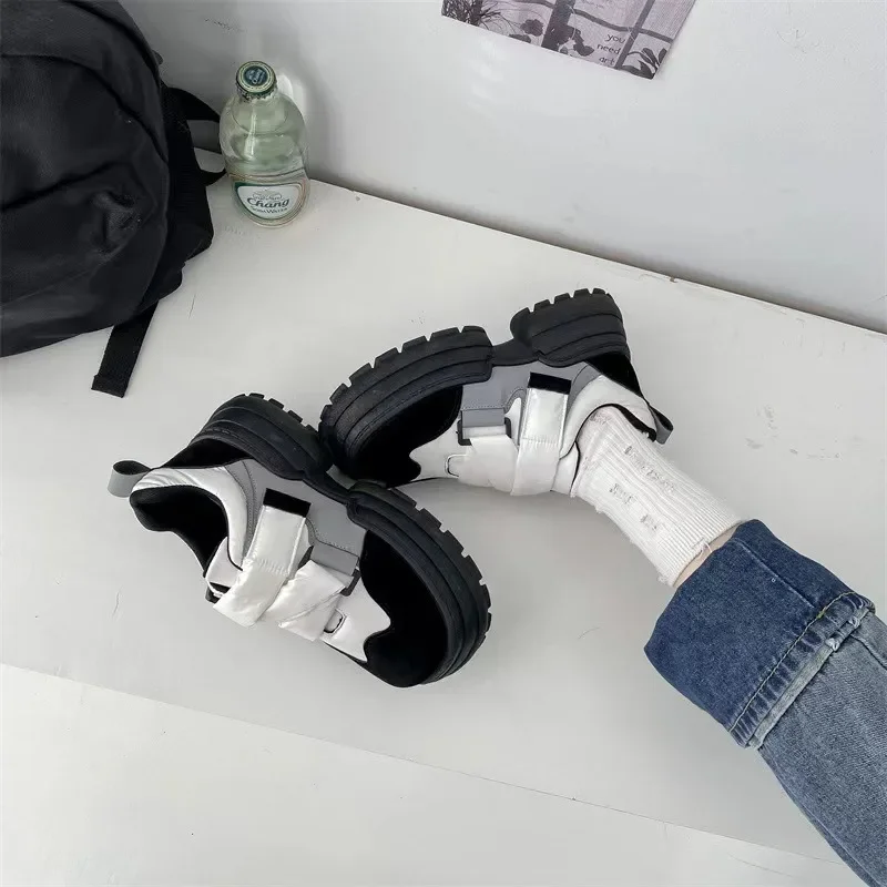 

Women Casual Leather Sneakers Thick Sole Sports Walking Dad Shoes Woman New 2024 Spring Summer Lace Up Platform Shoes Versatile