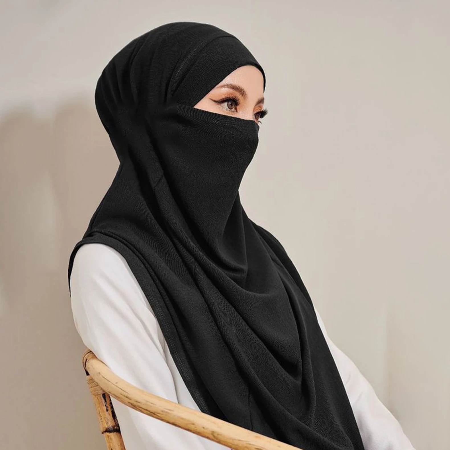 New Spring and Summer Breathable Ironless Hijabs Long Instant Hijab Women can wear  with face masks Ready to Wear Hijabs