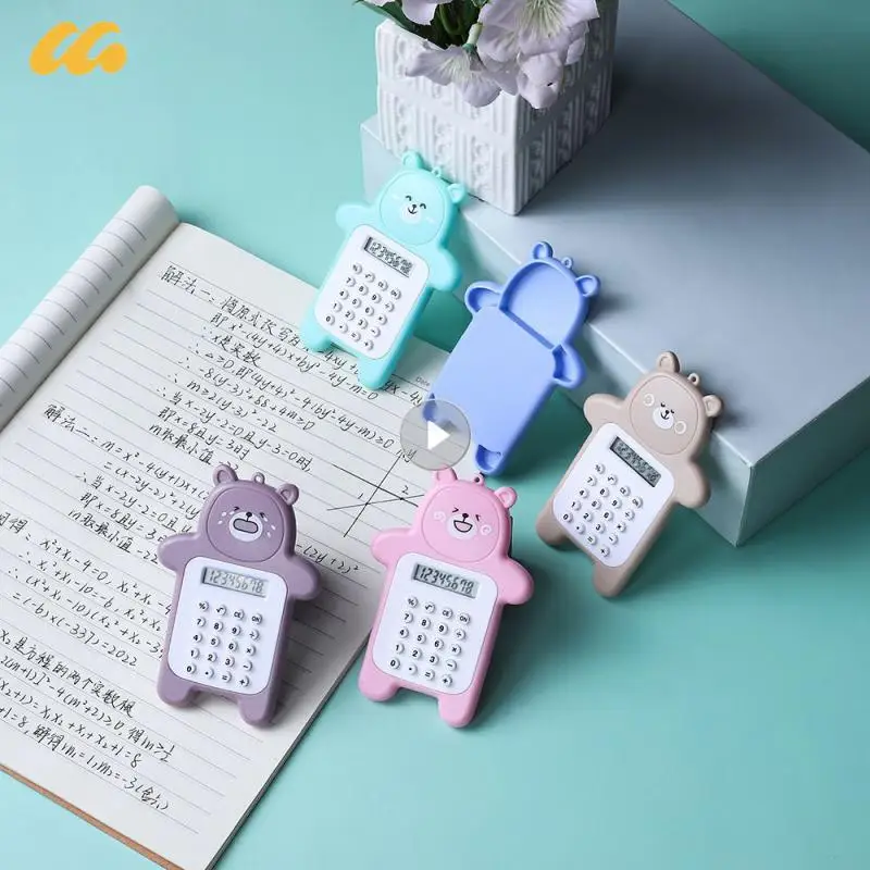 5 Colors Bear Calculator Charming Portable Primary School Calculator Useful Cute Cartoon Digit Calculator Home School Supplies