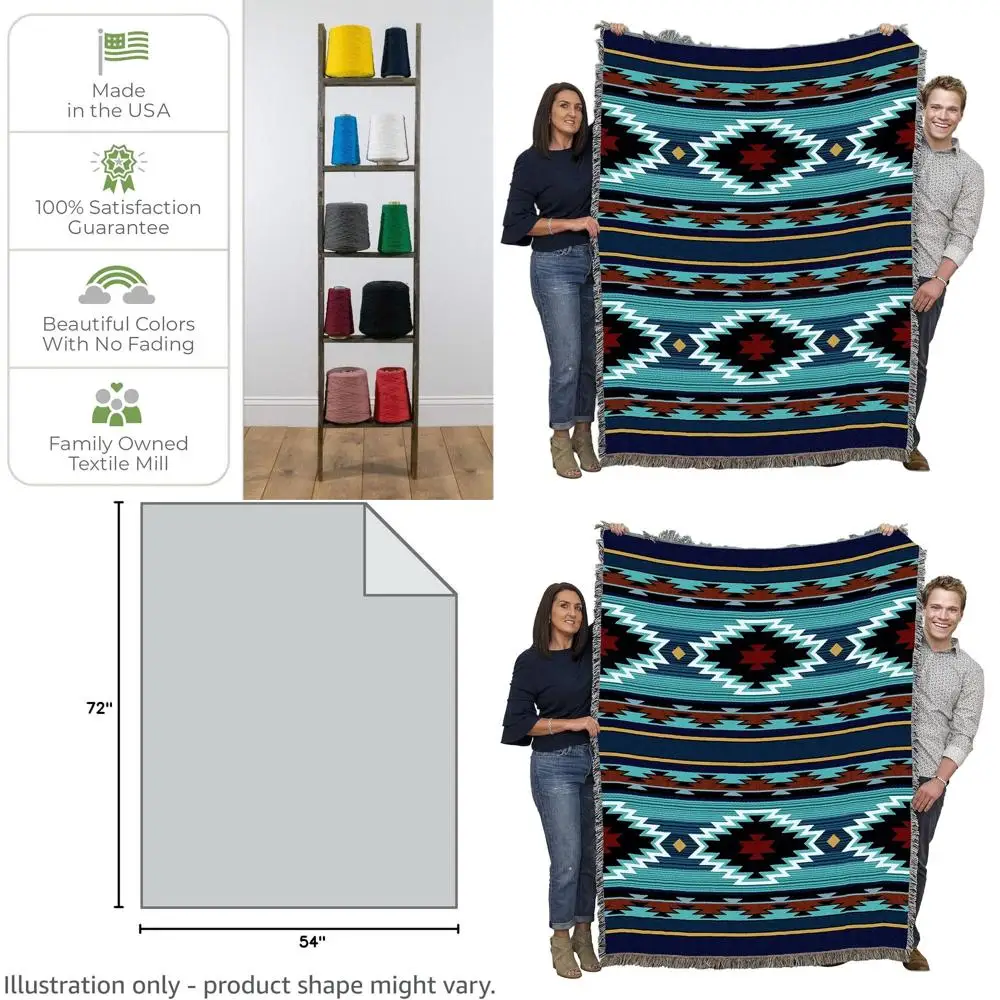 

Хлопковый гобелен в юго-западном индейском стиле, 72x54, ручной работы, сделано в США